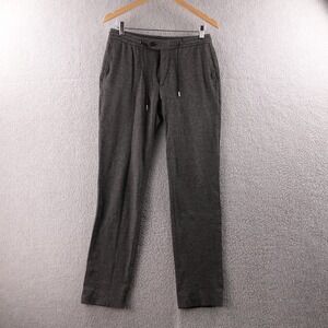 REISS Mens 30 Charcoal Grey Flat Front Jogger Style Running‎ Pants Draw String